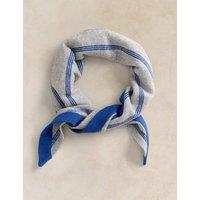White Stuff Cotton Rich Striped Triangle Scarf Blue Mix