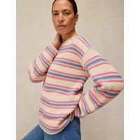 White Stuff Pure Cotton Striped Jumper White Mix