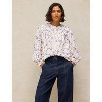 White Stuff Pure Cotton Printed Shirt White Mix
