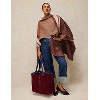 White Stuff Stripe Detail Poncho Brown Mix