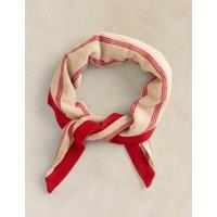 White Stuff Cotton Rich Striped Triangle Scarf Red Mix