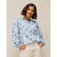 White Stuff Pure Cotton Printed Shirt Green Mix