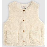 Levi's Fleece Collarless Gilet White