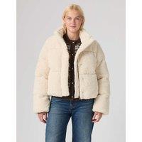 Levi's Funnel Neck Cropped Puffer Jacket White