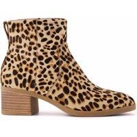 TOMS Leopard Print Block Heel Ankle Boots Medium Brown