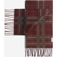 Hunter Printed Plaid Pattern Scarf Burgundy Mix