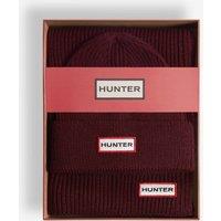 Hunter Knitted Hat & Scarf Set Burgundy