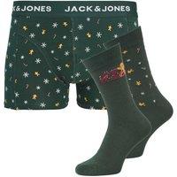 JACK & JONES Christmas Cotton Stretch Trunks Green
