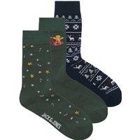 JACK & JONES Christmas Cotton Rich Socks Navy