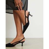 River Island Buckle Kitten Heel Pointed Heels Black