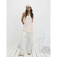 River Island Lace Trim Square Neck Cami Top Pink Mix