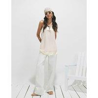 River Island Lace Trim Square Neck Cami Top Pink Mix