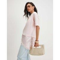 River Island Pure Cotton Lace Detail T-Shirt Pink