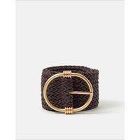 ACCESSORIZE Woven Wide Belt Chocolate