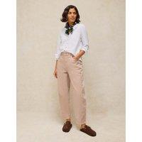 White Stuff Mid Rise Embroidered Barrel Jeans Natural