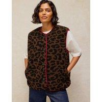 White Stuff Borg Animal Print Gilet Natural Mix
