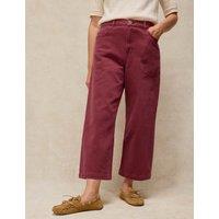 White Stuff Mid Rise Wide Leg Cropped Jeans Purple