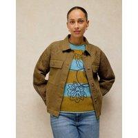 White Stuff Jade Pure Cotton Embroidered Jacket Green