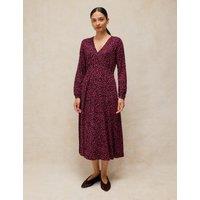 White Stuff Cotton Blend Jersey Printed Midi Tea Dress Pink Mix