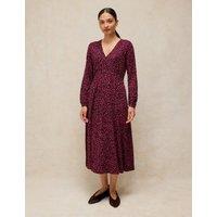 White Stuff Megan Cotton Blend Jersey Printed Midi Tea Dress Pink Mix
