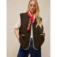 White Stuff Borg Stitch Detail Gilet Green