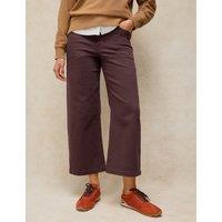 White Stuff Mid Rise Wide Leg Cropped Jeans Brown