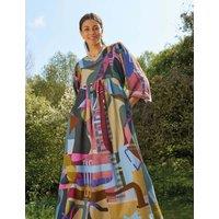 White Stuff Cotton Blend Printed Midi Dress Pink Mix