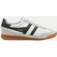 Gola Leather Colour Block Lace Up Trainers White Mix