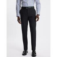MOSS Tailored Fit Pinstripe Suit Trousers Navy Mix