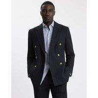 MOSS Tailored Fit Pinstripe Suit Jacket Navy Mix