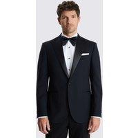 MOSS Tailored Fit Wool Rich Stretch Tuxedo Jacket Black