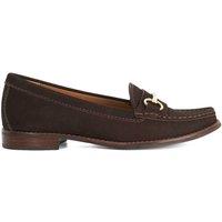 Dune London Wide Fit Leather Slip On Flat Loafers Brown