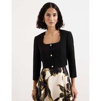 Phase Eight Square Neck Lightweight Cropped Jacket Black