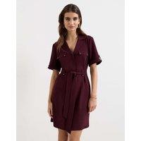 Phase Eight Belted Mini Utility Dress Burgundy