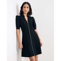 Phase Eight Round Neck Zip Up Mini Shift Dress Black