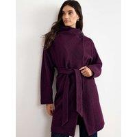 Phase Eight Wool Blend Belted Funnel Neck Coat Purple