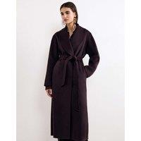 Phase Eight Wool Blend Shawl Collar Double Face Midi Coat Brown