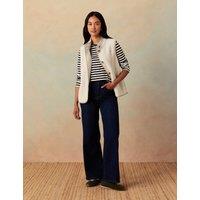 Crew Clothing High Waisted Wide Leg Jeans Dark Blue