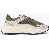 Kurt Geiger Colour Block Lace Up Trainers Beige