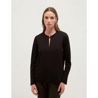 HOBBS Ponte Crew Neck Top Black