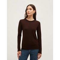 HOBBS Pure Merino Wool Crew Neck Jumper Brown