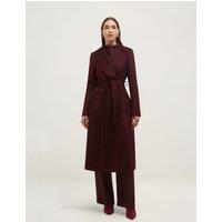 HOBBS Pure Wool Wrap Coat Purple