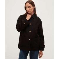 HOBBS Wool Rich Collared Short Car Coat Black