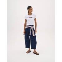 HUSH Supersoft Barrel Leg Jeans Dark Blue Denim