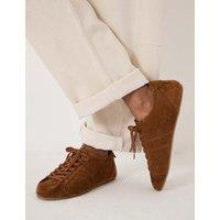 HUSH Suede Lace Up Trainers Medium Brown