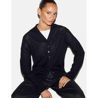 Jigsaw Pure Wool V-Neck Cardigan Navy