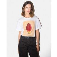 Jigsaw Pure Cotton Printed Round Neck Relaxed T-Shirt White Mix