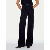 Jigsaw Cotton Rich Cord Textured Wide Leg Trousers Navy