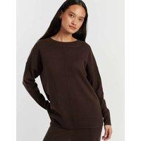 Chinti & Parker Wool Rich Relaxed Jumper with Cashmere Dark Brown