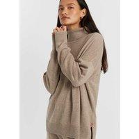 Chinti & Parker Wool Rich Roll Neck Jumper with Cashmere Stone